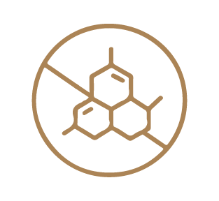 Molecular structure icon in a circle on a transparent background with text 'Triclosan/Triclocarbon'
