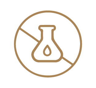 Icon of a beaker with a droplet inside a circle with a line through it indicating there is no MEA or DEA  in Ocea