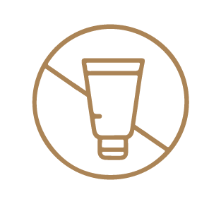Icon of a plastic tube with a circle around it and a line through it on a transparent background, indicating there is no silicones in making of Ocea